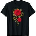 thumbnail image 1 of Red Rose Fine Line Art - Funny Gardening Rose Gardener T-Shirt, 1 of 3