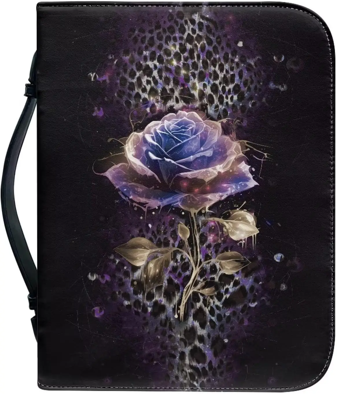 Red Rose Floral Pattern Leather Bible Cover for Men Boy Women Girl ...