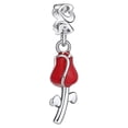 thumbnail image 1 of Red Rose Flower Charm European Bead Sterling Silver Ginger Lyne Collection, 1 of 5