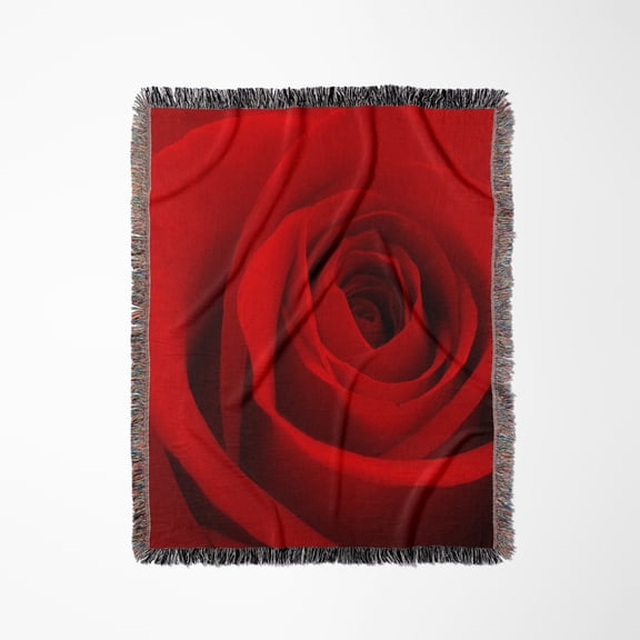 Red Rose Flower Love Relationship Valentine Romance Romantic Compassion Passion Loving, Woven Blanket