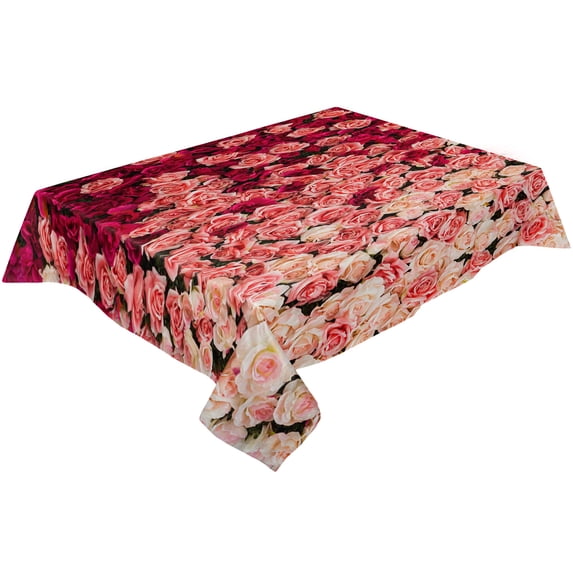Red Rose Flower Table Cloth Waterproof Dining Tablecloth for Table Kitchen Decorative Coffee Cuisine Party Table Cover