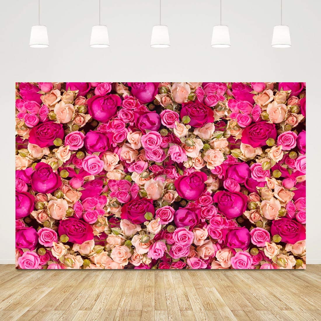 Red Rosed Backdrop Red Rose Flowers Photography Backdrop Valentine's Day Photo Background ...