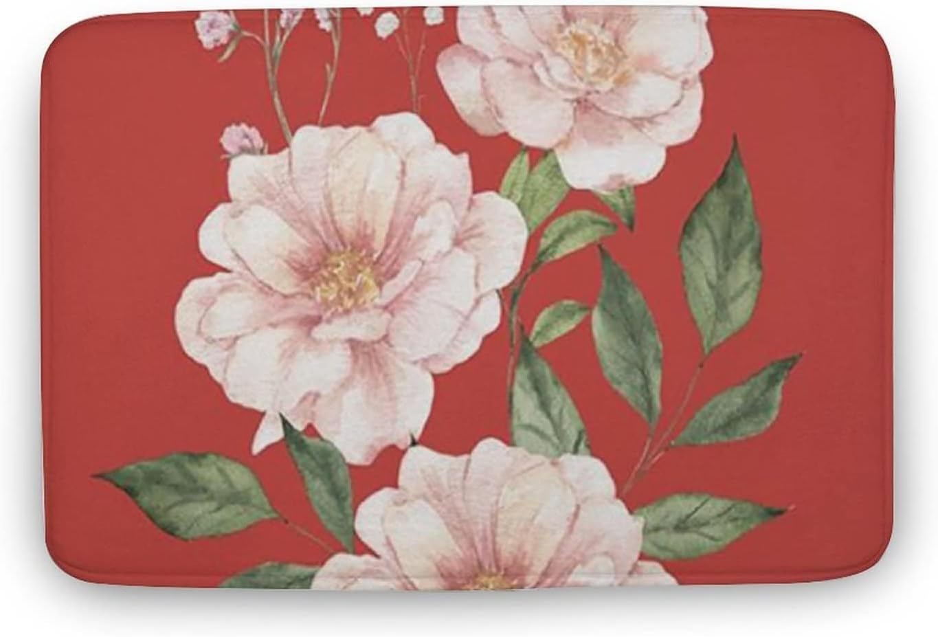 Red Rose Front Door Mat Outdoor Waterproof Durable Entryway Mat Kitchen