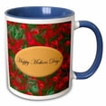 thumbnail image 1 of 3drose, Red Rose Happy Mothers Day, 15oz Two-tone Blue Mug, 1 of 6