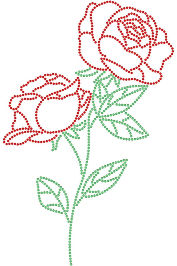 Red Rose Iron on Rhinestone Heat Transfer Crystal Sticker Clear Bling Patch Clothing Repair Hot Fix Applique for T-Shirts Vest Shoes Hat Jacket Clothing DIY Accessories DIY