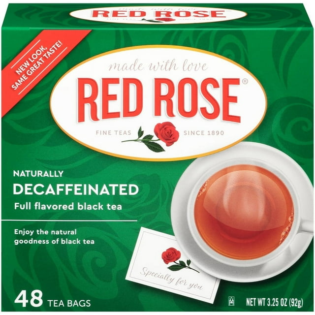 Red Rose Naturally Decaffeinated Black Tea Specially Blended Strong