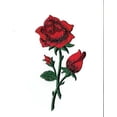 thumbnail image 1 of Red Rose - Open - Petals on Stem - Iron on Applique/Embroidered Patch, 1 of 1