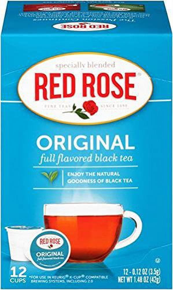 Red Rose, Black Tea K-Cups, Pack of 1, Full Flavored Strong Black Tea ...