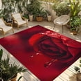 thumbnail image 1 of Red Rose Outdoor Rug 3x5 Ft - Reversible Patio Rug Outdoor Camping Rugs, Elegance Fantasy Flowers Romantic Washable Indoor Outdoor Area Rugs, Non-Slip Outdoor Carpet Runner for Deck/Porch, 1 of 8