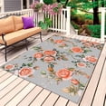 thumbnail image 1 of Red Rose Outdoor Rug for Patio/Deck/Porch, Non-Slip Large Area Rug 6 x 9 Ft, Farmhouse Romantic Botanical Floral Vines Indoor Outdoor Rugs Washable Area Rugs, Reversible Camping Rug Carpet Runner, 1 of 8
