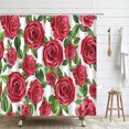 Red Rose Plant Flower Shower Curtain Spring Watercolor Botanical Floral