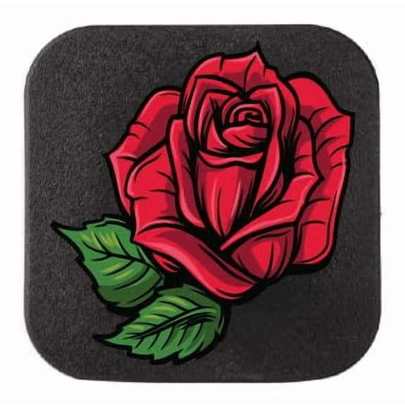 Red Rose Rubber Receiver Tube Hitch Plug. Truck Trailer Hitch Cover Plug Insert Fits 2" Receivers. Fits 2 inch Receiver Level 3 4 5 Ford GMC Toyota Jeep Dodge Chevy (2" Receiver Plug)