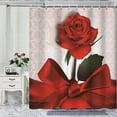 thumbnail image 1 of Red Rose Shower Curtain Beautiful Elegant Red Rose Tied with Bow Print Shower Curtain for Woman Girls Valentine''s Day Water Repellent Polyester for Bathroom 72W x 72L inch, 1 of 6