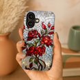 Red Rose Stained Glass Mosaic Tough Phone Case, Polycarbonate and TPU ...