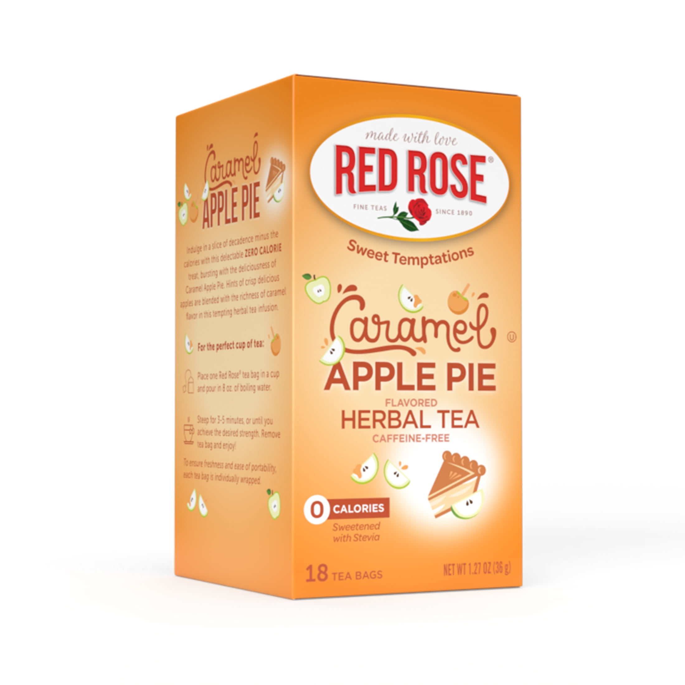 Red Rose Sweet Temptations Dessert Tea Caramel Apple Pie, Zero Carbs