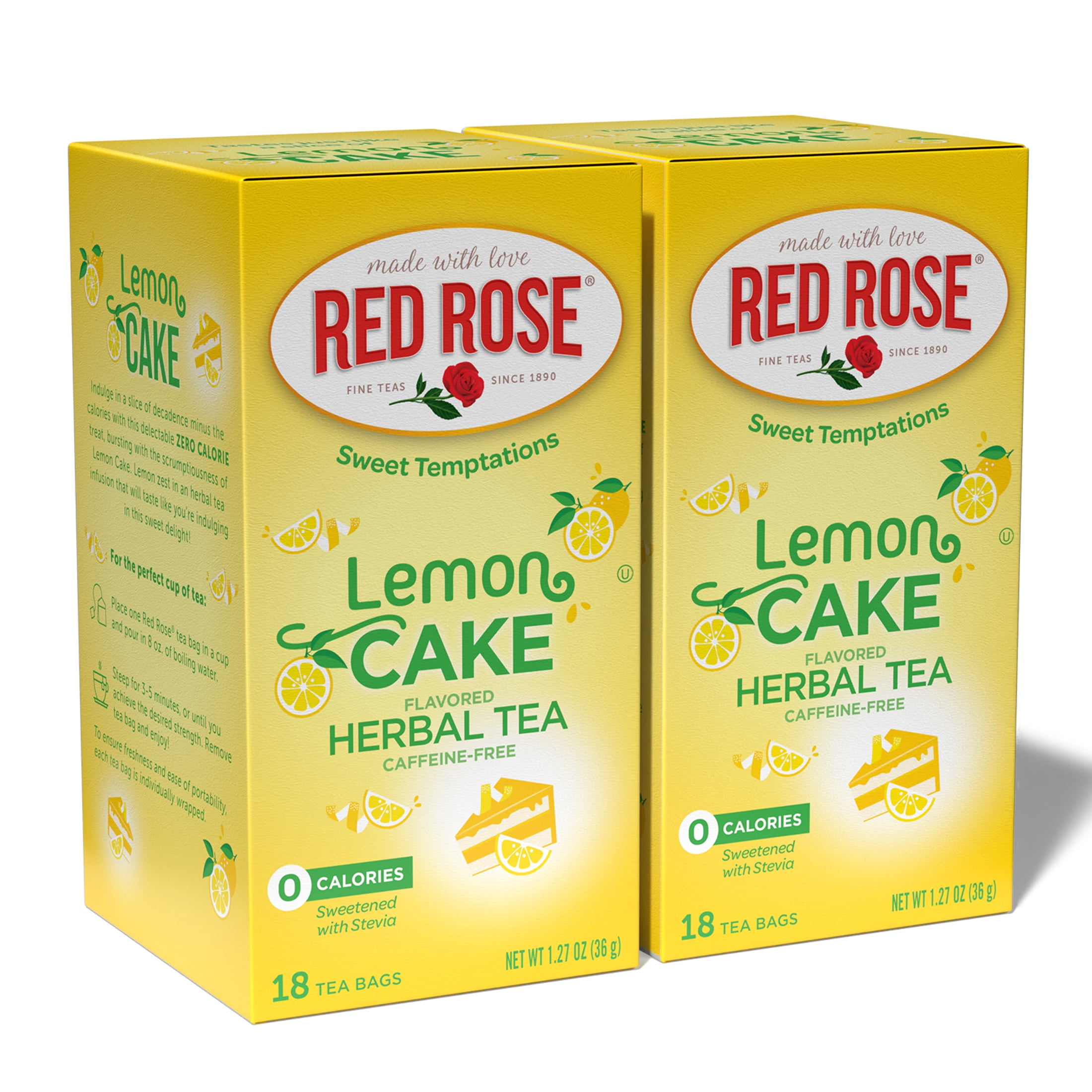 Red Rose Sweet Temptations Dessert Tea Lemon Cake, Zero Carbs, Zero