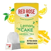 Red Rose Sweet Temptations Dessert Tea Lemon Cake, Zero Carbs, Zero Sugar Bursting with Flavor Caffeine-Free Delicious Beverage Herbal Tea, 18 Count Fruit Natur