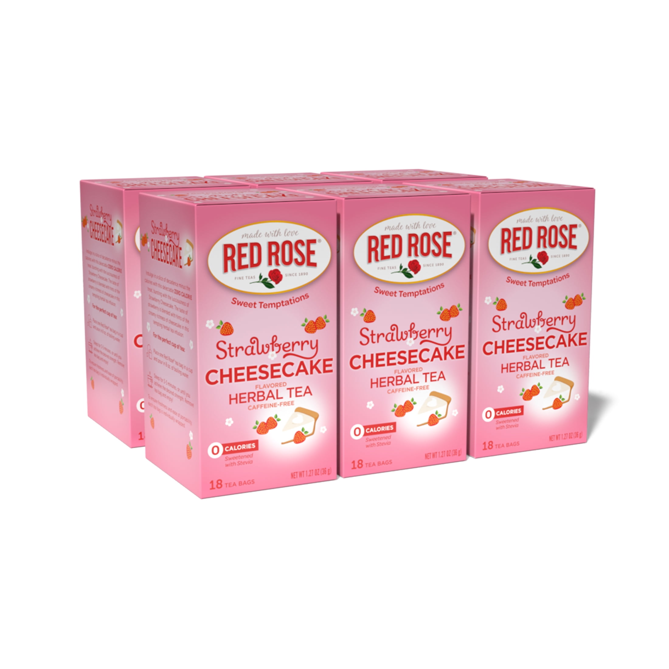 Red Rose Sweet Temptations Dessert Tea Strawberry Cheesecake, Zero
