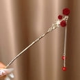 thumbnail image 1 of Red Rose Tassel Hair Sticks Women Antique Pearl Hairpin Female Hair Fork Pan Hair Chopsticks Headdress Valentine's Day Gift, 1 of 10