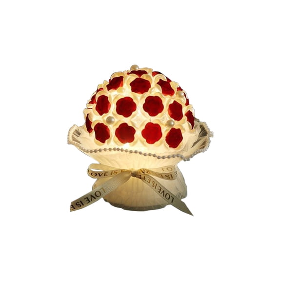 Red Rose-Themed Night Light Diy Craft Kit For Valentine'S Gift - Handmade Atmosphere Light Decoration For Room - Easy Assembly With Clear Instructions For Enjoyable Crafting