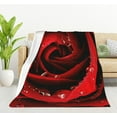 thumbnail image 1 of Red Rose Throw Blanket Ultra Soft Warm All Season Rose Decorative Fleece Blankets for Bed Chair Car Sofa Couch Bedroom 50"X60", 1 of 6