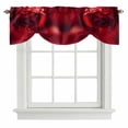 thumbnail image 1 of Red Rose Tie Up Valance Curtains for Windows, Kitchen Curtains Window Treatments, Elegance Fantasy Flowers Romantic Short Window Shades Valances for Bedroom Bathroom Cafe 42"x12", 1 of 8