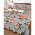 thumbnail image 1 of Red Rose Twin Size Down Alternative Comforter, Lightweight Comforter Quilt Bedding Set with Pillow Shams Farmhouse Romantic Botanical Floral Vines All Seasons Bed Comforter Duvet Insert 68"x86", 1 of 7
