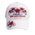 thumbnail image 1 of Red Rose United States 250Th Anniversary Hat Printed Design,Bald Printed Patriotic Baseball Cap For Men Women, 1 of 5