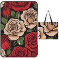 thumbnail image 1 of Red Rose Waterproof Picnic Blanket with Foldable Zipper, Suitable for Outdoor Use, Suitable for Travel, Camping, Beaches, Parks, Grasslands, Picnic Blanket Accessories, 1 of 8