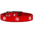 thumbnail image 1 of Red Rose Widget Genuine Metallic Leather Dog Collar, Red - Size 22, 1 of 1