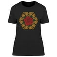 thumbnail image 1 of Red Rose With yellow Engraving T-Shirt Women -Image by Shutterstock, Female Medium, 1 of 2
