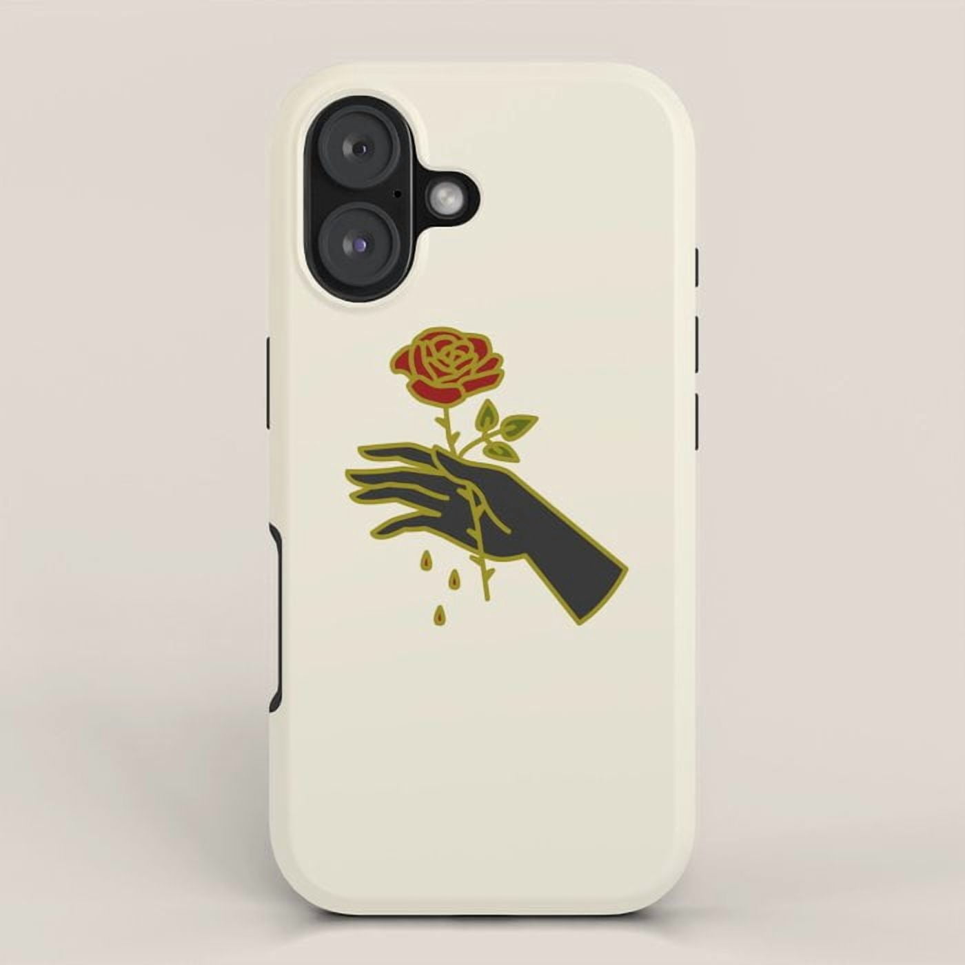 Red Rose and Black Hand Tough Case for Apple iPhone, Polycarbonate and ...