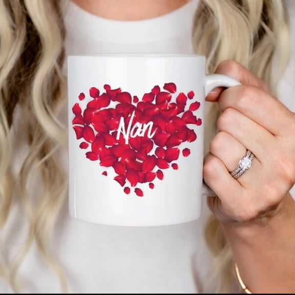Red Rose l Heart Nan Mug Mothers Day Ceramic oz Coffee cup.jpg