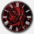 thumbnail image 1 of Red Rose with Raindrops on Black' Flowers Oversized Metal Clock, 1 of 3