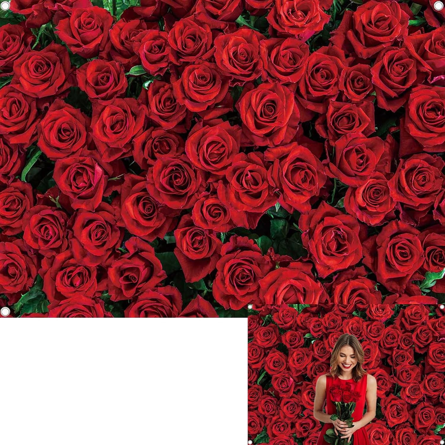 Red Roses Backdrop Roses Wall Wedding Photography Background Girls ...