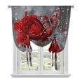 thumbnail image 1 of Red Roses Balloon Curtains for Bedroom/Front Door/Bathroom, Valentine's Day Crystal Butterflies Floral Tie Up Curtains 63 Inch Length Light Filtering Kitchen Curtains Shades for Windows 46"x63", 1 of 8