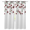 thumbnail image 1 of Red Roses Blackout Curtains for Bedroom/Living Room, Thermal Insulated Kitchen Curtains, Spring Floral Summer Botanical Weeping Grommet Darkening Window Treatment Drapes 42"x63"x2, 1 of 8