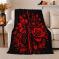 thumbnail image 1 of Red Roses with Dagger on Black, Dramatic Gothic Style for Dark Art Lovers, Crimson Floral Blade Scene and Valentine's Day Gift, Cozy Flannel Blanket for Bedroom and Reading Nook, Home Decor, 1 of 9