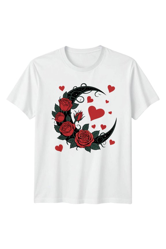 Red Roses Floral Design Mens T-Shirt Womens Tee Graphic Unisex Top All Size S-5XL
