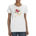 thumbnail image 1 of Red Roses Golden Chain T-Shirt Women -Image by Shutterstock, Female 4X-Large, 1 of 4
