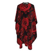 Red Roses Hair Cutting Cape 66" x 55" Salon Cape with Adjustable Neckline for Stylists and Home Use