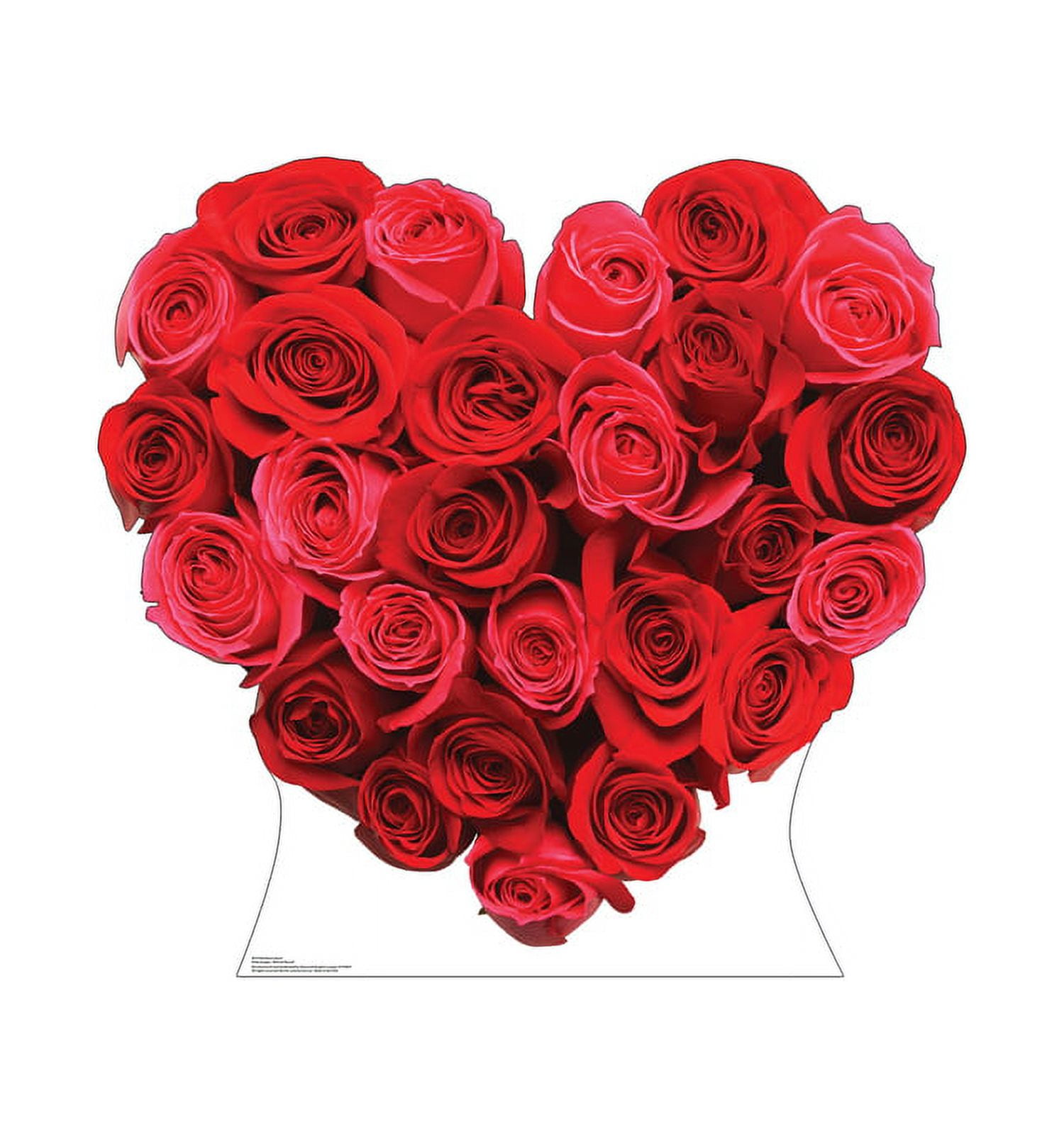 42'' Red Roses Heart Cardboard Standup Decor