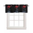thumbnail image 1 of Red Roses Kitchen Valances for Windows Farmhouse Linen Window Valance Curtain for Living Room Window Treatment Modern Art Splash Flowers Butterfly Valance Rod Pocket Topper Drape, 54 x 18 Inch, 1 of 6