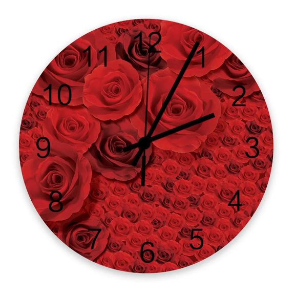 Red Roses On Dead Branches Wall Clocks Silent Home Cafe Office Wall Decor Clocks for Kitchen Wall Art Large Wall Clocks 25cm(10 Inch)