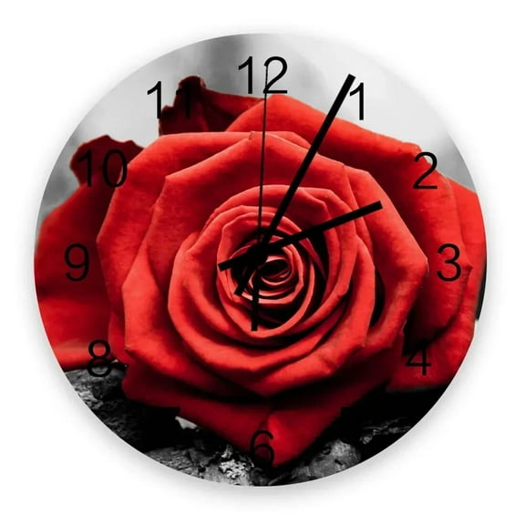 Red Roses On Dead Branches Wall Clocks Silent Home Cafe Office Wall Decor Clocks for Kitchen Wall Art Large Wall Clocks 25cm(10 Inch)