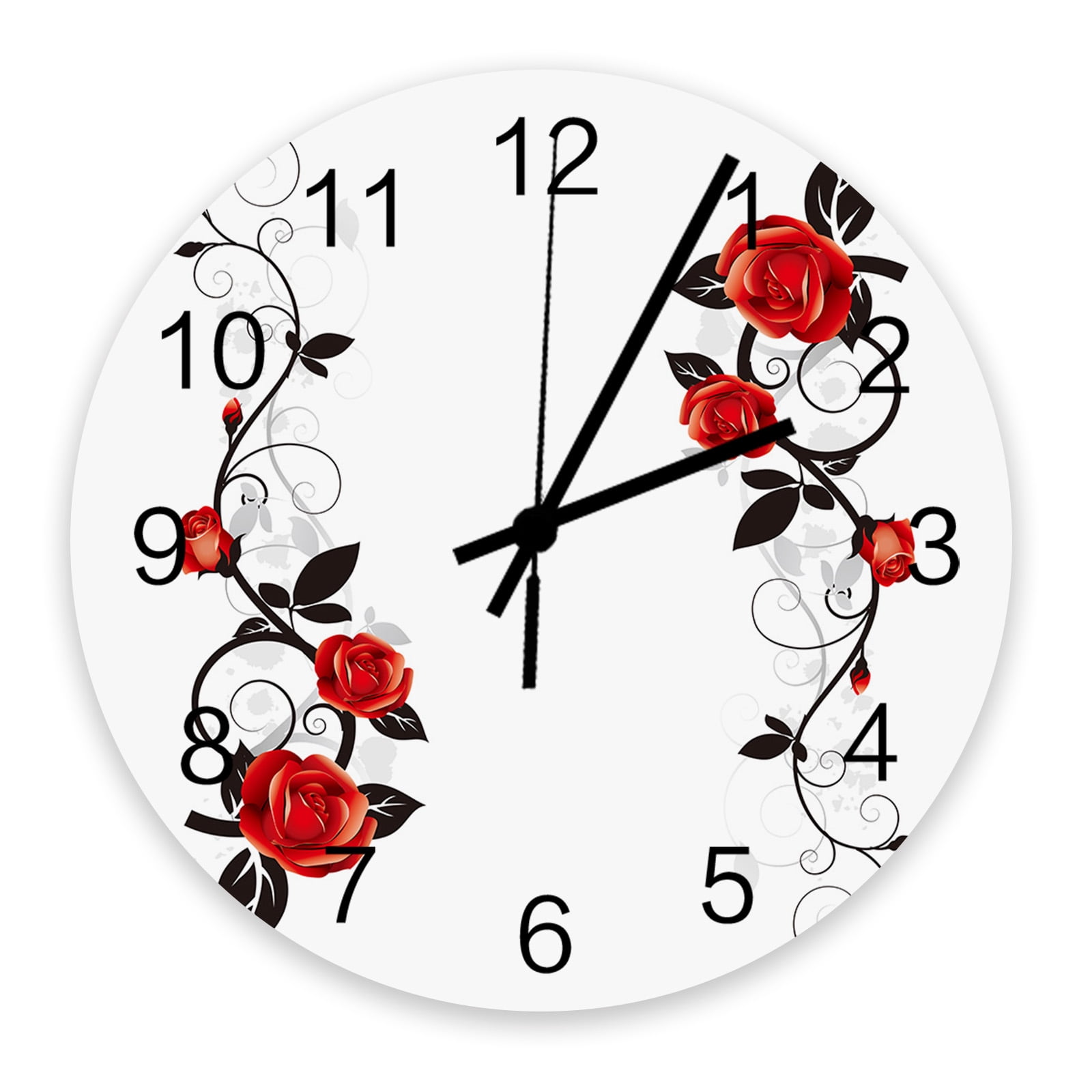 Red Roses On Dead Branches Wall Clocks Silent Home Cafe Office Wall ...