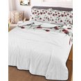 thumbnail image 1 of Red Roses Queen Size Down Alternative Comforter, Lightweight Comforter Quilt Bedding Set with Pillow Shams Spring Floral Summer Botanical Weeping All Seasons Bed Comforter Duvet Insert 90"x96", 1 of 7