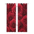 thumbnail image 1 of Red Roses Sheer Curtains 84 Inch Length 2 Panels Set for Living Room/Bedroom, Valentine's Day Flowers Floral Vintage Kitchen Curtains Grommet Semi-Sheer Curtains Drapes Window Treatments 52"x84"x2, 1 of 7