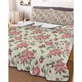 thumbnail image 1 of Red Roses Spring Queen Size Down Alternative Comforter, Lightweight Comforter Quilt Bedding Set with Pillow Shams Farmhouse Flower Botanical All Seasons Bed Comforter Duvet Insert 90"x96", 1 of 7