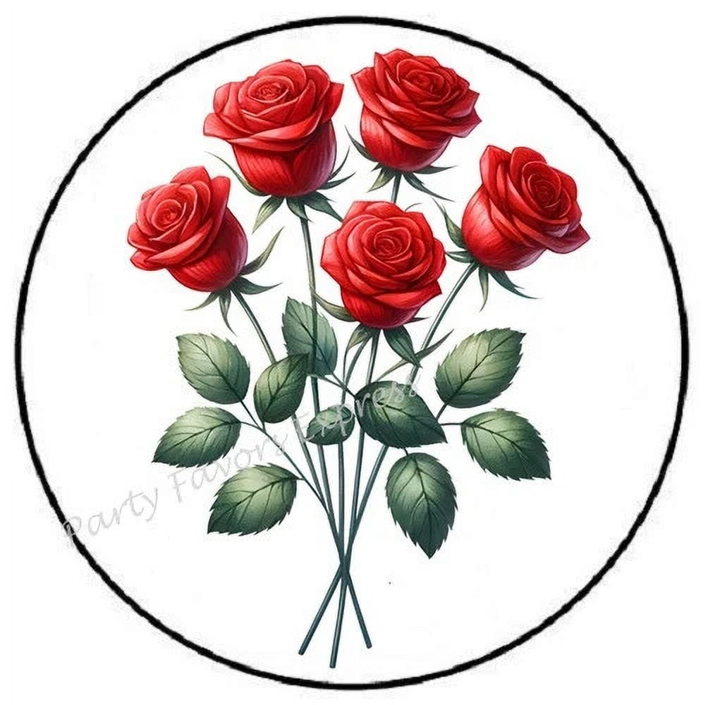 Red Roses Stickers Party Favors Phone Decal Water Bottle Stickers Car ...